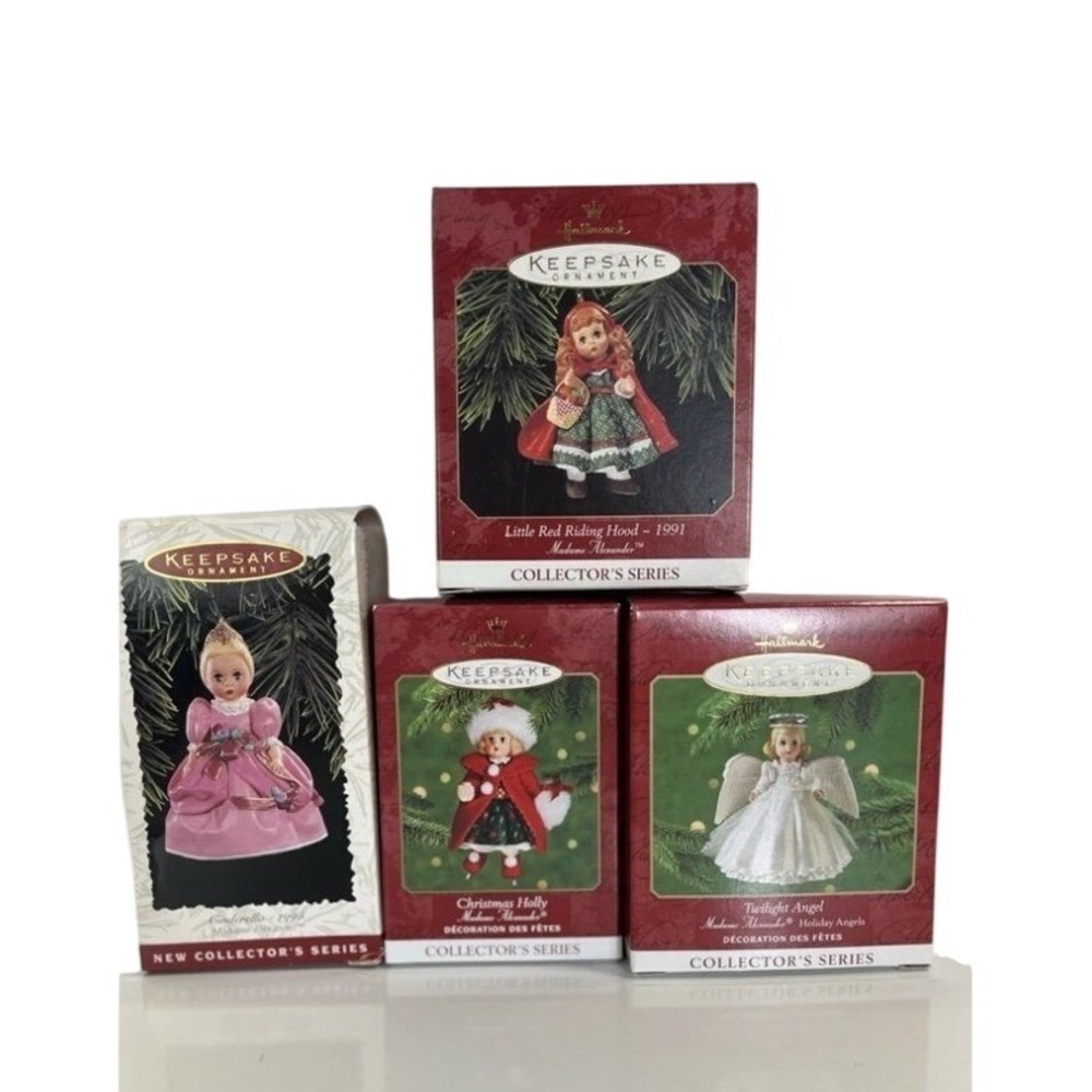 Lot 4 Hallmark Keepsake Madame Alexander Doll Ornaments‎ 1991-2000 Vintage Boxed